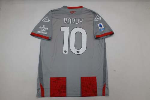 with Serie A Patch Fan Version 2025-2026 US Cremonese VARDY 10 Home Soccer Jersey Football Shirt