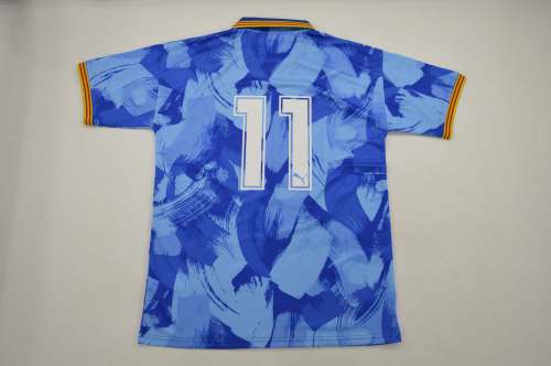 Retro Jersey 1990-1991 Valencia 11 Away Blue Soccer Jersey Vintage Football Shirt