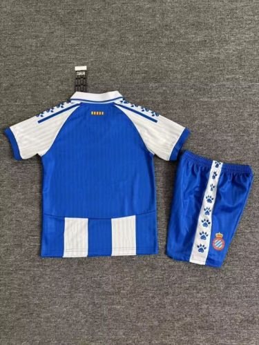 Youth Uniform Kids Kit 2025-2026 Espanyol Home Soccer Jersey Shorts Child Football Set