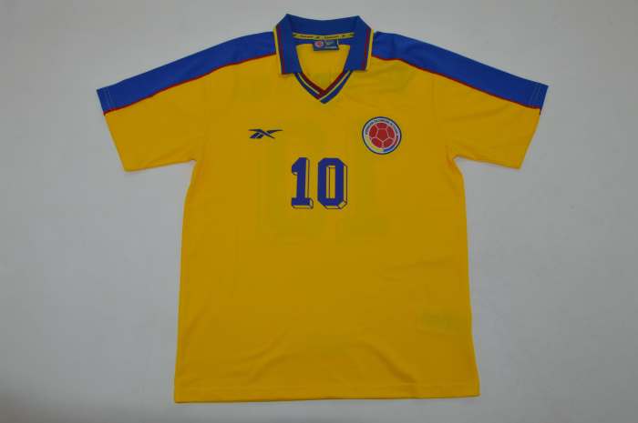 Retro Jersey 1998 Colombia VALDERRAMA 10 Home Soccer Jersey Vintage Football Shirt