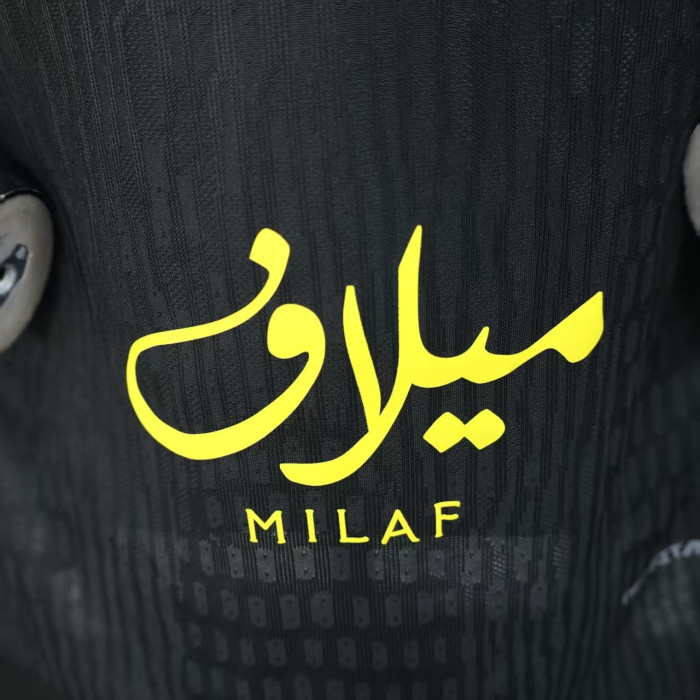 Player Version 2025-2026 Al-Ittihad Third Away Black Soccer Jersey Football Shirt