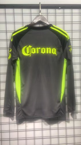Long Sleeve Player Version 2025-2026 Club America Aguilas Black Goalkeeper Soccer Jersey Football Shirt