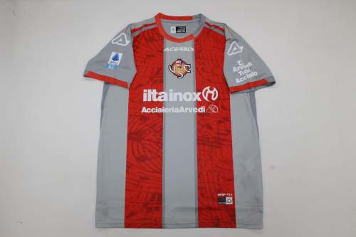 with Serie A Patch Fan Version 2025-2026 US Cremonese Home Soccer Jersey Football Shirt