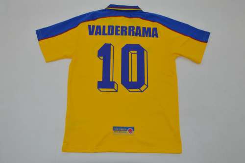 Retro Jersey 1998 Colombia VALDERRAMA 10 Home Soccer Jersey Vintage Football Shirt
