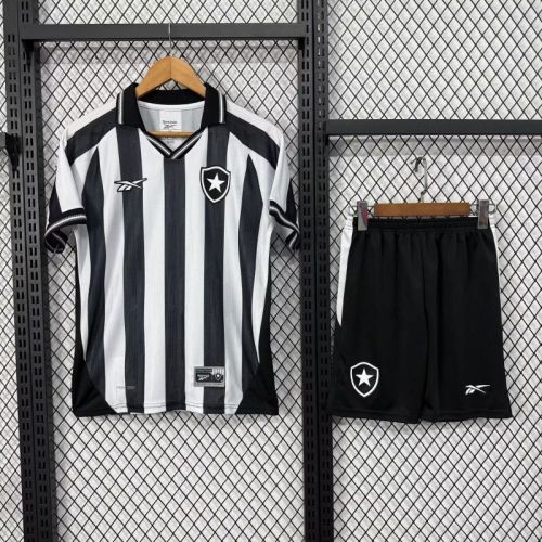 without Sponor Logo Youth Uniform Kids Kit 2025-2026 Botafogo Home Soccer Jersey Shorts Child Football Set