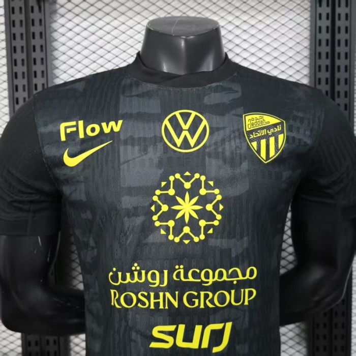 Player Version 2025-2026 Al-Ittihad Third Away Black Soccer Jersey Football Shirt