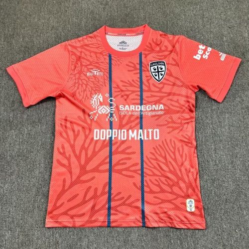 Fan Version 2025-2026 Cagliari Third Away Orange Soccer Jersey Football Shirt