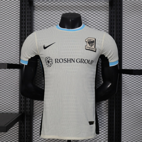 with new Sponor Logo Player Version 2025-2026 Al-Ittihad Away White Soccer Jersey Football Shirt