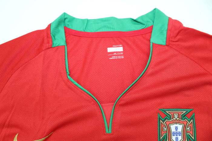 with Patch Retro Jersey 2008-2010 Portugal Home Soccer Jersey Vintage Football Shirt