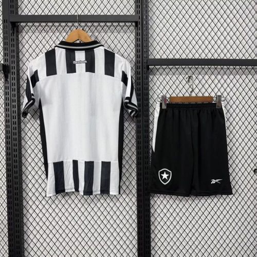 without Sponor Logo Youth Uniform Kids Kit 2025-2026 Botafogo Home Soccer Jersey Shorts Child Football Set