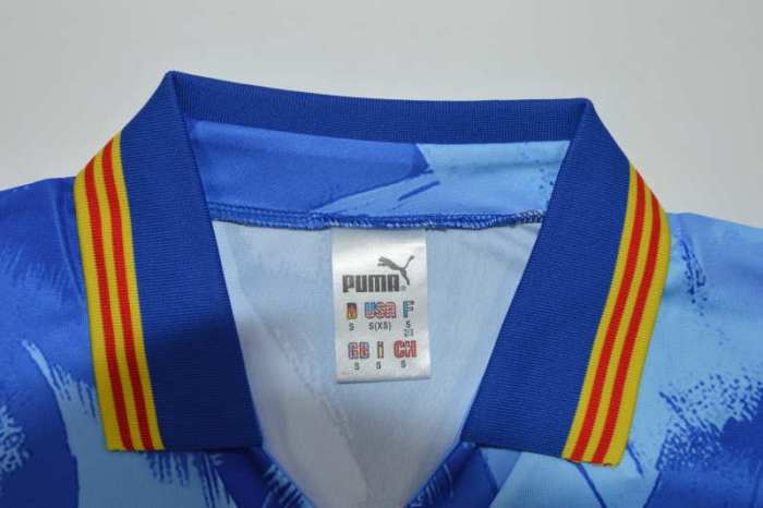Retro Jersey 1990-1991 Valencia 11 Away Blue Soccer Jersey Vintage Football Shirt