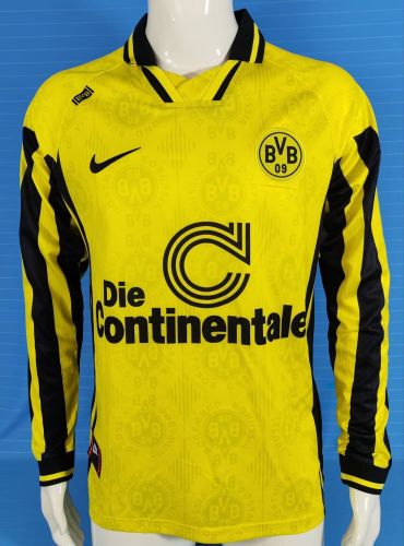 Long Sleeve Retro Jersey 1996-1997 Borussia Dortmund Home Soccer Jersey Vintage Football Shirt