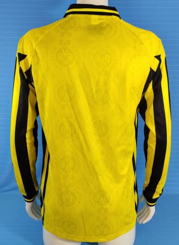 Long Sleeve Retro Jersey 1996-1997 Borussia Dortmund Home Soccer Jersey Vintage Football Shirt