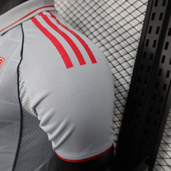 Player Version 2025-2026 Lyon Third Away Grey Soccer Jersey Olympique Lyonnais Football Shirt