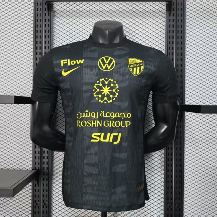 Player Version 2025-2026 Al-Ittihad Third Away Black Soccer Jersey Football Shirt
