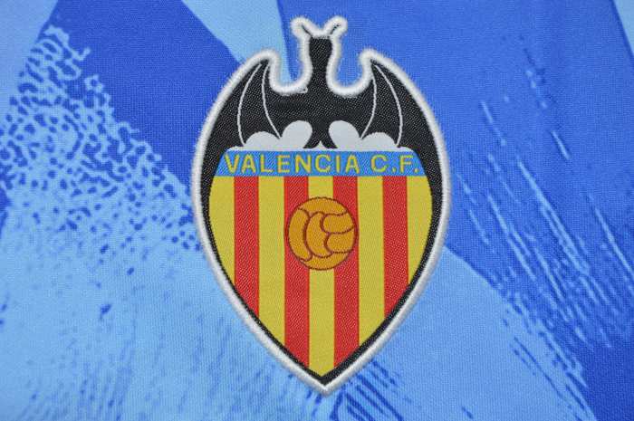 Retro Jersey 1990-1991 Valencia 11 Away Blue Soccer Jersey Vintage Football Shirt