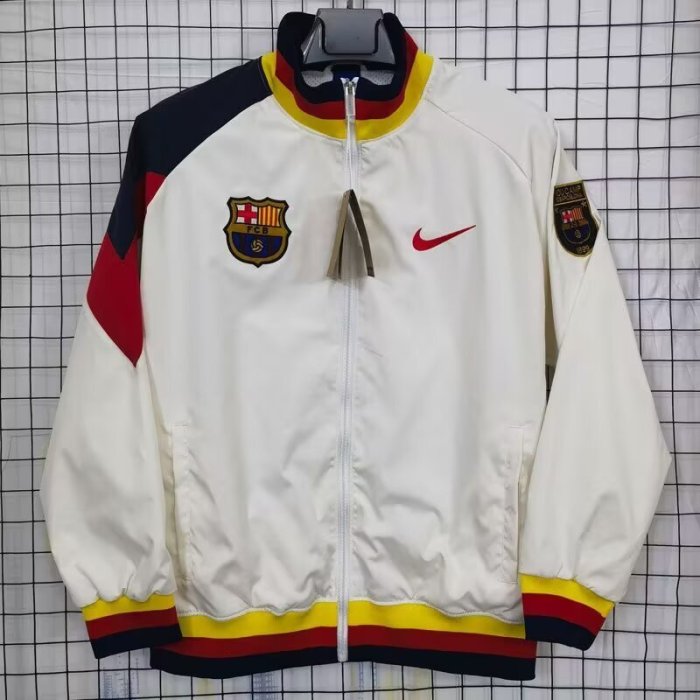 2025-2026 Barcelona White Soccer Windbreaker Jacket Football Jacket