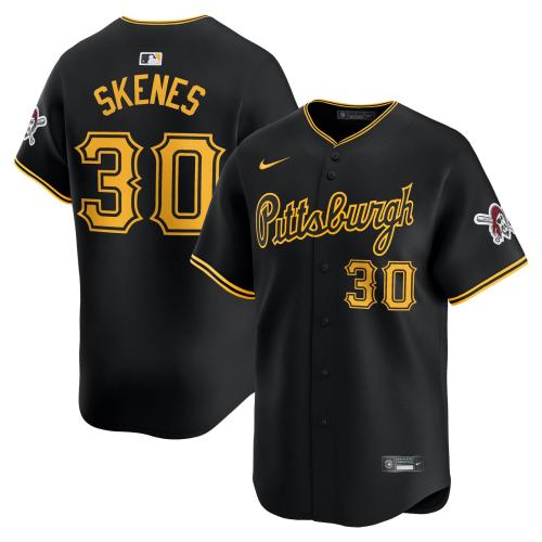 Pittsburgh Pirates SKENES 30 Black Cool Base Jersey MLB Shirt