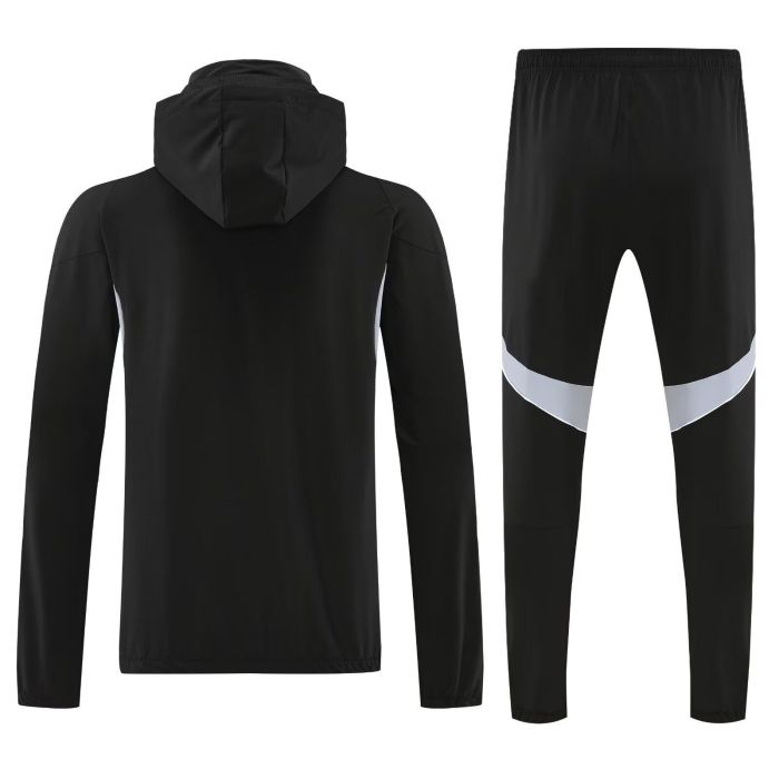 with Caps 2025-2026 Argentina Black Soccer Windbreaker Jacket Football Jacket and Pants