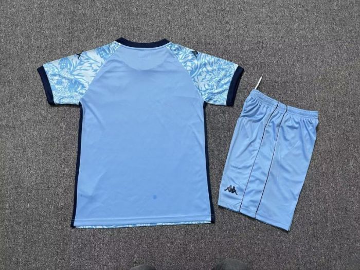 Youth Uniform Kids Kit 2025-2026 HULL CITY Third Away Blue Soccer Jersey Shorts Child Football Set