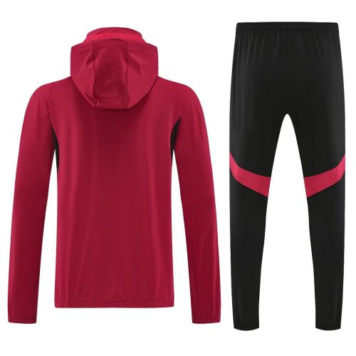 with Caps 2025-2026 Manchester United Red Soccer Windbreaker Jacket Football Jacket and Pants