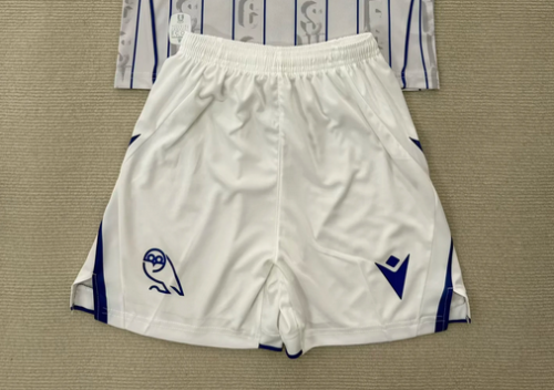 Fan Version 2025-2026 Sheffield Wednesday Third Away White Soccer Shorts Football Shorts
