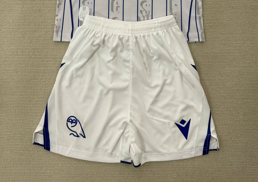 Fan Version 2025-2026 Sheffield Wednesday Third Away White Soccer Shorts Football Shorts