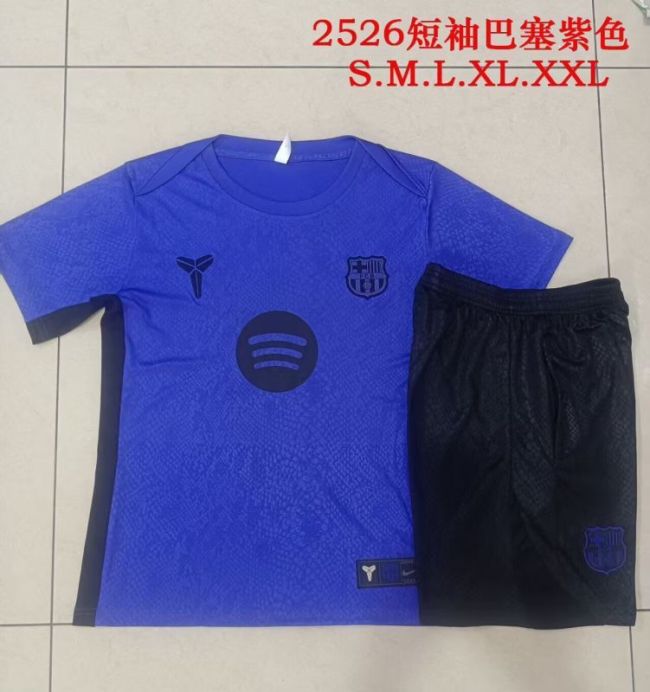 Adult Uniform 2025-2026 Barcelona Purple Manba Version Soccer Training Jersey and Shorts Football Kits