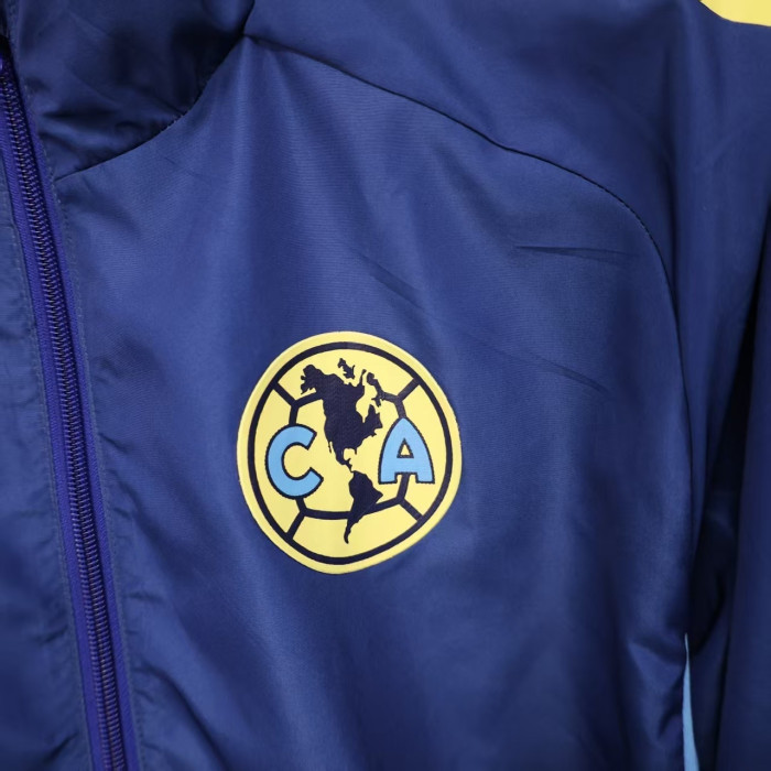 2025-2026 Club America Blue Soccer Windbreaker Jacket Football Jacket