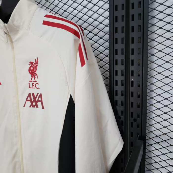 2025-2026 Liverpool White/Red Soccer Windbreaker Jacket Football Jacket