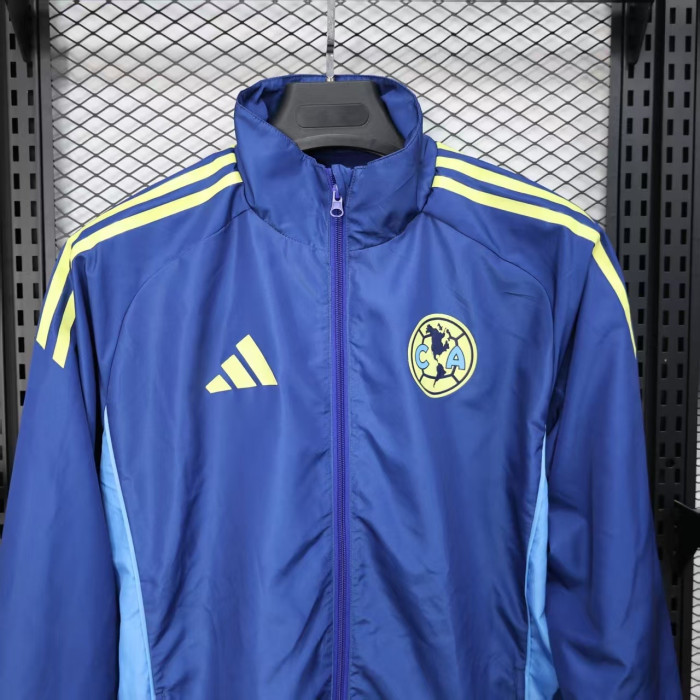 2025-2026 Club America Blue Soccer Windbreaker Jacket Football Jacket