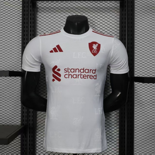 Player Version 2025-2026 Liverpool White/Red Soccer Jersey Football Shirt