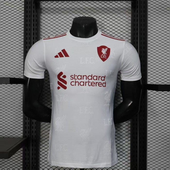Player Version 2025-2026 Liverpool White/Red Soccer Jersey Football Shirt