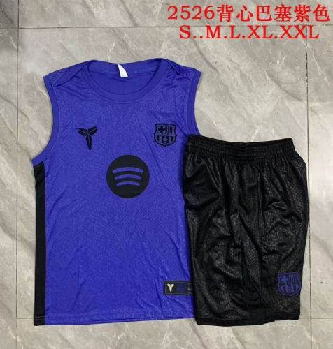 Adult Uniform 2025-2026 Barcelona Purple Manba Version Soccer Training Vest and Shorts Football Set