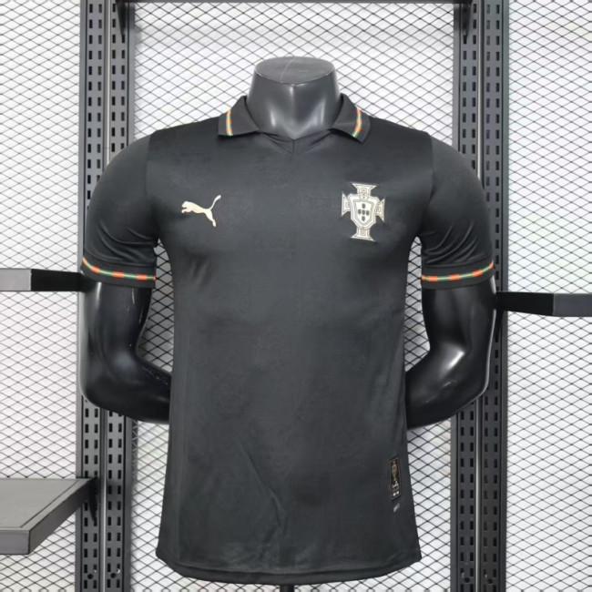 Player Version 2026 Portugal Black Soccer Jersey Football Pre-match Shirt