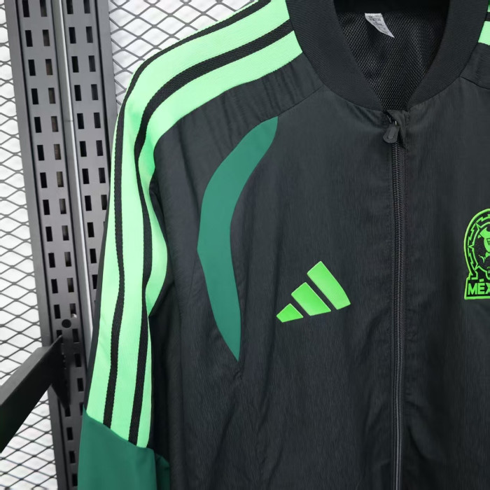 2025-2026 Mexico Black/Green Soccer Windbreaker Jacket Football Jacket