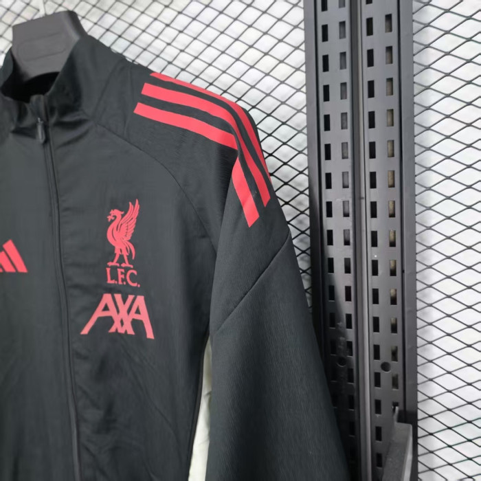 2025-2026 Liverpool Black/Red Soccer Windbreaker Jacket Football Jacket