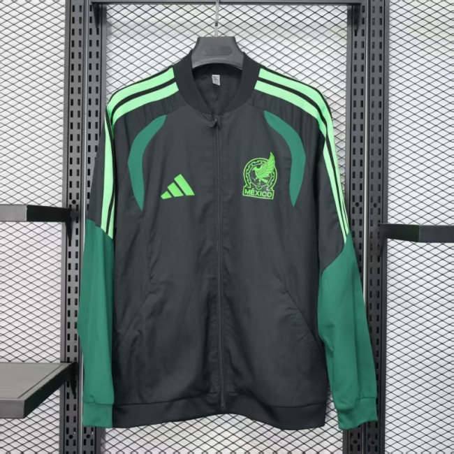 2025-2026 Mexico Black/Green Soccer Windbreaker Jacket Football Jacket