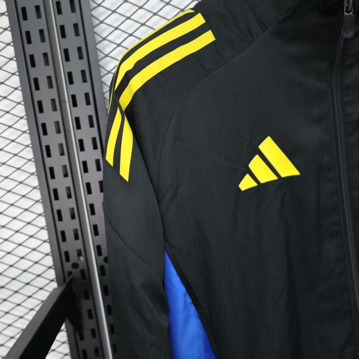 2025-2026 Manchester United Black/Blue/Yellow Soccer Windbreaker Jacket Football Jacket