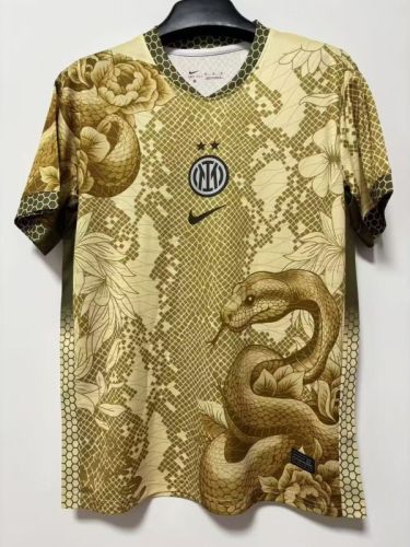 Fan Version 2025-2026 Inter Milan Gold Snake Special Editionn Soccer Jersey Football Shirt