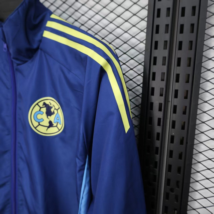 2025-2026 Club America Blue Soccer Windbreaker Jacket Football Jacket