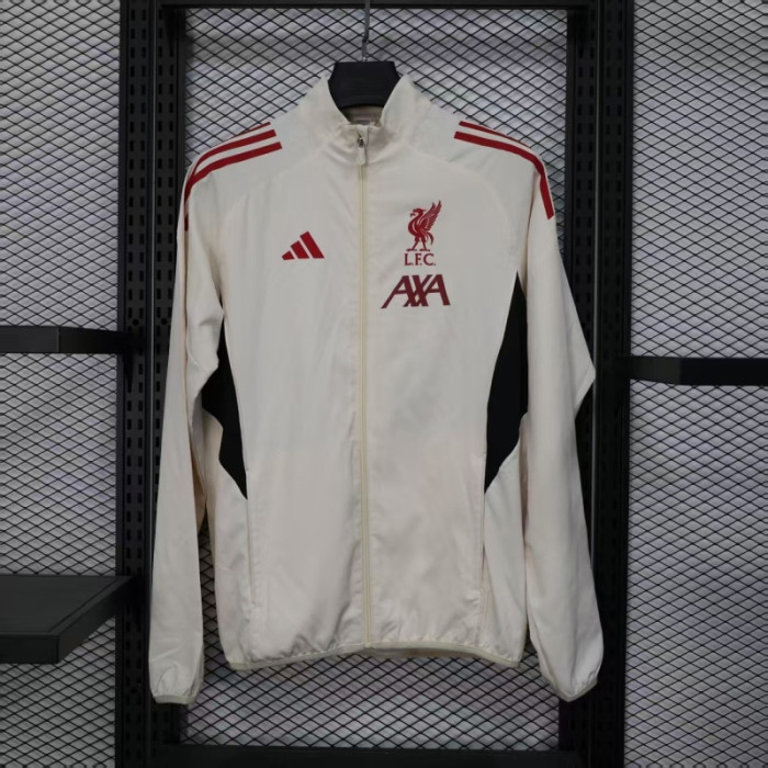 2025-2026 Liverpool White/Red Soccer Windbreaker Jacket Football Jacket