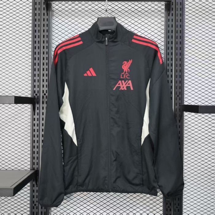 2025-2026 Liverpool Black/Red Soccer Windbreaker Jacket Football Jacket