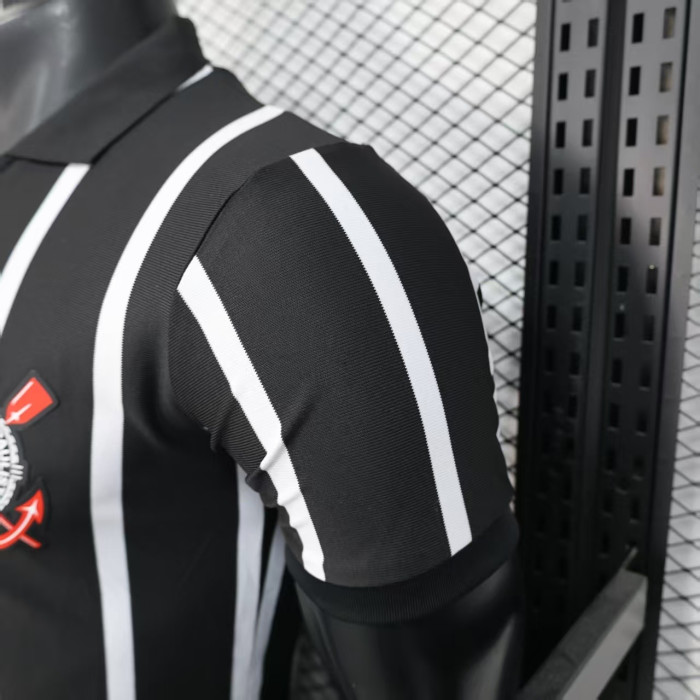 Player Version 2025-2026 Corinthians Black/White Soccer Jersey Camisetas de Futbol