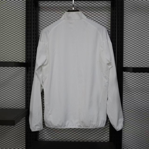 2025-2026 Real Madrid White/Blue Soccer Windbreaker Jacket Football Jacket