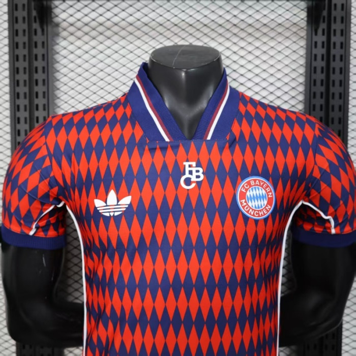 Player Version 2025-2026 Bayern Munich Red/Blue Special Edition Soccer Jersey Bayern Munchen Football Shirt
