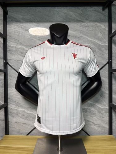 Player Version 2025-2026 Manchester United White/Red Icon Soccer Casual Shirt Football Jersey
