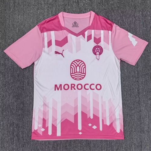 Fans Version 2025 Morocco Pink/White Soccer Training Jersey Football Shirt