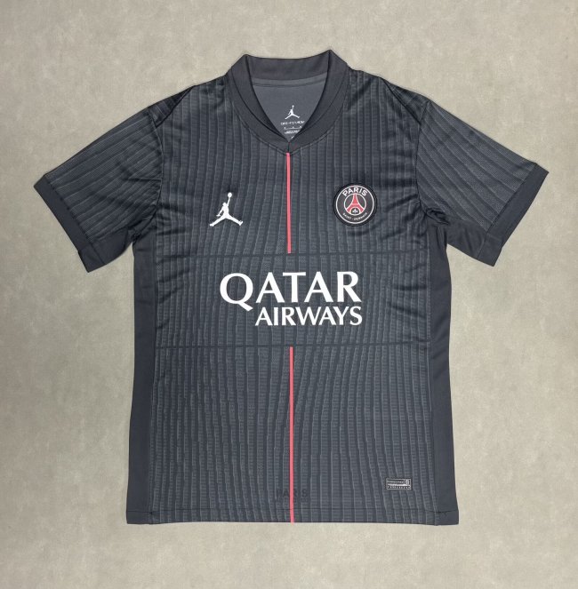 Fan Version 2025-2026 PSG Fourth Away Black Soccer Jersey Paris Football Maillot