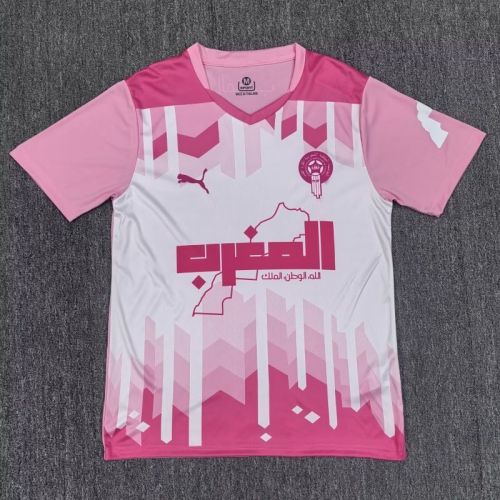 Fans Version 2025 Morocco Pink/White Special Edition Soccer Training Jersey Football Shirt